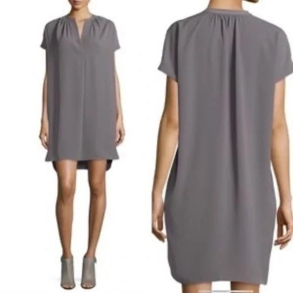 Vince v neck gray  shift dress